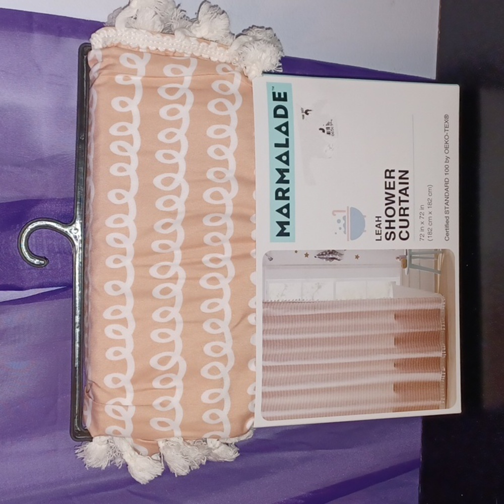 New Marmalade Pink Leah Shower Curtain 72 in x 72 in